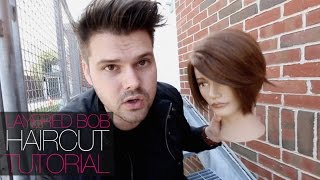 Taking A Graduated Bob To A Layered Bob Haircut Tutorial | Matt Beck Vlog 41516