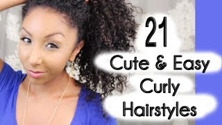 21 Cute And Easy Curly Hairstyles! | Biancareneetoday