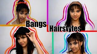 4 Bangs Hairstyles | Without Cutting Your Hair!