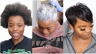 Relaxing My Natural Hair After 2 Years + Pixie Cut || Hair Transformation Tutorial