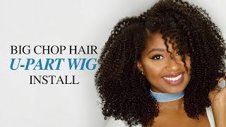 How To Install A U Part Wig Ft Big Chop Hair Corkscrew Curl
