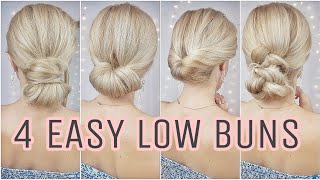 4 Easy Low Messy Bun Hairstyles  Medium And Long Hairstyles