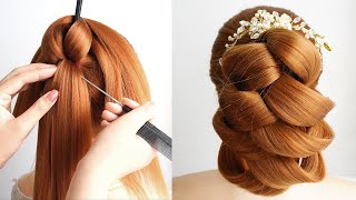 Cute Easy Hairstyle For Wedding | Simple Hairstyle | New Hairstyle Ladies Bun | Updo Hairstyle