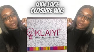 *Beginner Friendly* 4X4 Fake Scalp Lace Closure Wig Install || Klaiyi Hair