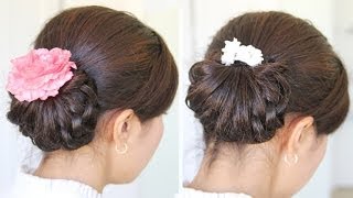 Homecoming Knotted Hair Bun Updo Hairstyle For Medium Hair Tutorial
