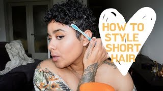 How To Style A Curly Pixie Cut| Short Hair Tutorial