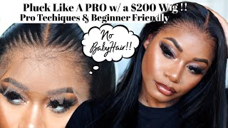 Pluck Like A Pro W/ A $200 Wig!! Ft. Eayon Hair | No Babyhair Needed | Laurasia Andrea Plucking
