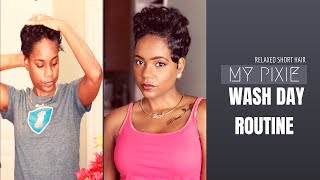 My Pixie Cut Wash Day Routine | Relaxed Short Hair | Kalediscope Hair Products