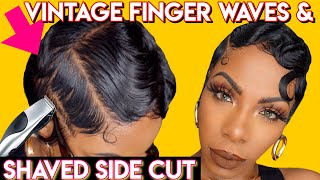 World'S Flattest Wig! Pixie Cut, Shaved Sidecut, 30S/90S Authentic Finger Wave Tutorial! Must S