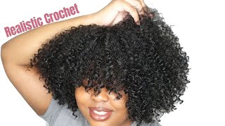 Natural Crochet Curly Hairstyle With Bangs No Leave Out! Lulutress Coily 3C//Braid Pattern + Install