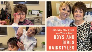 Short Haircut For Over 50 Hairstyles - Spunky Pixie Haircut For Thick Hair By Radona