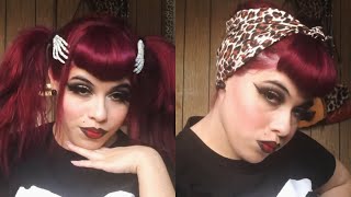 2 Easy Vintage/Pinup Hairstyles With Clip On Bettie Bangs