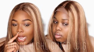 Affordable Highlighted Wig | Unice Ombré Highlight Fake Scalp Wig |