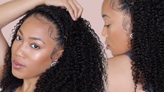 Easy Curly Hairstyle | Natural Hair Clip Ins Ft. Curlscurls