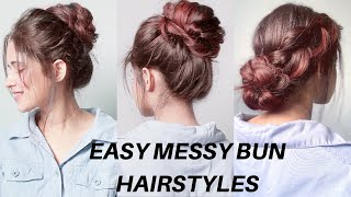 4 Easy Messy Bun Hairstyles For Long, Short Hair, For College, Office, Parties | Anukriti Lamaniya