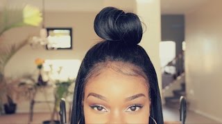 No Leave Out, No Glue, Using 360 Lace Frontal Wig! | Light Yaki 180% Density | Omgqueen.Com
