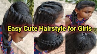 5 Different & Cute Hairstyles For Medium Hair Girls || Kids Simple & Easy Hairdo Video ||