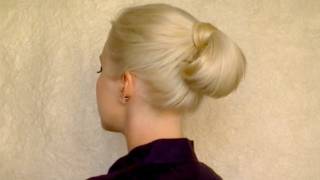 Quick Easy Hairstyle For Long Hair For Work, Office, Job Interview Formal Rolled Bun Updo Tutorial