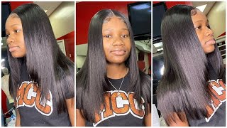 Closure Wig Install With Blunt Cut And Layers ✨| Sunber Hair