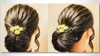 Low Bun Braided Hairstyle For Thin Hair. Prom Wedding Updos Hairstyle. Hairstyle For Thin Hair