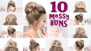 10 Messy Bun Hairstyles For Back To School, Party, Everyday ❤ Quick And Easy Hair Tutorial