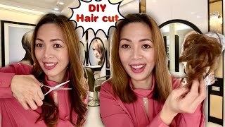 Diy Hair Cut Fast & Easy From Long Hair To Shoulder Length:Pilipina Daily Vlog In Texas