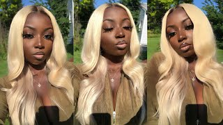 The Perfect Blonde For Darkskin ‍♀️| 30” 613 Closure Wig With Brown Roots | Elfin Hair