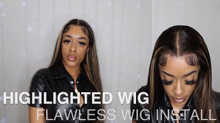 Watch Me Install + Style This 24” Honey Blonde Highlight Wig | Fall Wig | Yolova Hair