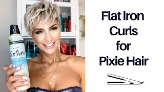 Flat Iron Curls For Pixie Hair Tutorial || Pixie Cut || Short Hair