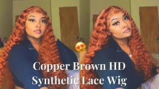 Synthetic Wig #1: Copper Brown Vanessa Synthetic Hd Lace Wig | Starting A New Wig Series !