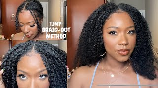Kinky Curly U-Part Wig Install And Blending | Curls Queen | Tiny Braid Out Method