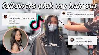 I Let Tik Tok Choose My Hair Cut! | Curtain Bangs Haircut Vlog!