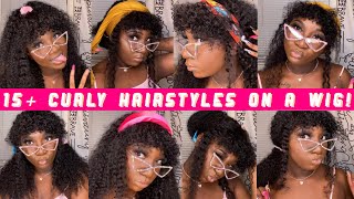 Versatile 80’S Inspired Kinky Curly Wig With Bangs | 15+ Curly Hairstyles | Affordable Amazon Wigs