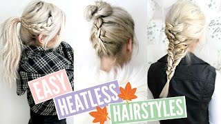 3 Quick & Easy Heatless Hairstyles For Fall! | Sylvia Gani