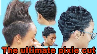 Pixie Cut Tutorial Start To Finish  Cut/ Relax/ Color/ Style