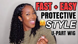 Fast And Easy Protective Style! | I Love A Good U-Part Wig! | Hergiven Hair