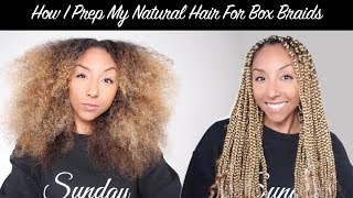 How I Prep My Natural Hair For Box Braids! No Heat! | Biancareneetoday