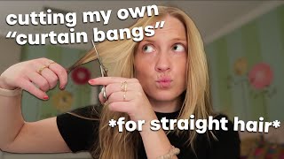 Vlog: How I Cut My Own Curtain Bangs (For Fine/Straight Hair) *Matilda Djerf Inspired*