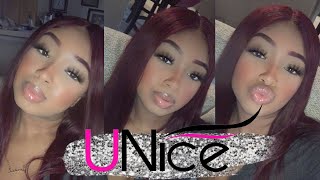 99J Burgundy T-Part Wig Review | Unice Hair