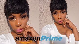 I Tried A Cheap Wig From Amazon Prime! Human Hair Pixie Cut Summer Ready Wig! Looks Natural