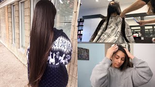 Getting A Trim + Night Time Hair Care Routine | Vlog ♡