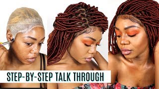 Easy To Follow Wig Cap Method Got2B Glue Full Lace Wig Application | Faux Loc Goddess Locs Wig