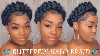 Butterfly Halo Braid Tutorial | Wedding Hairstyles | Crown Braid Hairstyles |@Tatiaunna