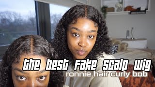 Is This Growing From My Scalp?! The Best Fake Scalp Wig! Ronnie Hair Curly Bob Wig Install