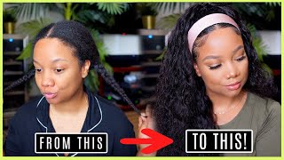 Best Headband Wig Ever  5 Minutes Or Less No Glue, No Lace!  | Unice Hair