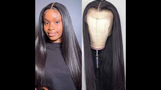 Beaudiva Straight Lace Front Wig Human Hair Transparent Lace Pre Plucked Baby Hair