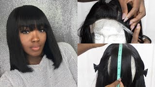 How To Cut Bangs Using A Closure Wig | Diy Wig Tutorials | Freebornnoble