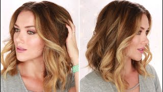 How To Curl Your Hair For Big Soft Beach Waves | Short To Medium Hair | Rita Almusa