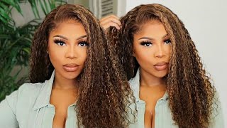 Perfect Pre-Colored Blonde Highlights Curly Wig + Easy Install Ft Beauty Forever Hair