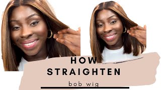 How To Straighten Bob Wig